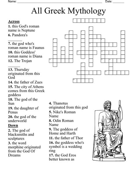 greek mythology crossword puzzle|The Greek Gods Crossword Puzzle with Answers